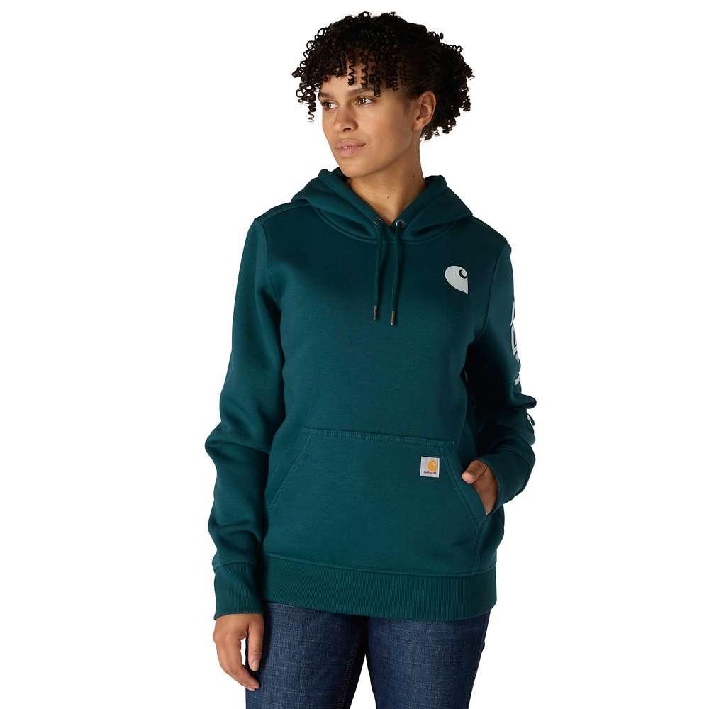 Carhartt 102791 Womens Clarksburg Relaxed Fit Midweight Logo Sleeve Sweatshirt