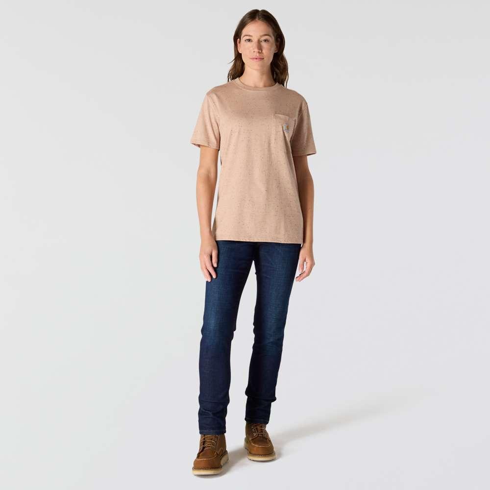 Carhartt 103067 Women's Loose Fit Heavyweight Short Sleeve K87 Pocket T-Shirt LIGHT TAUPE NEP
