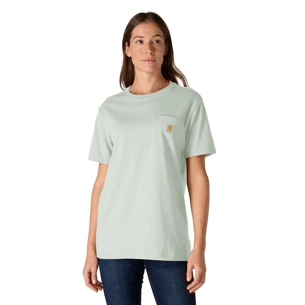 Carhartt 103067 Women's Loose Fit Heavyweight Short Sleeve K87 Pocket T-Shirt SMOKED TEAL