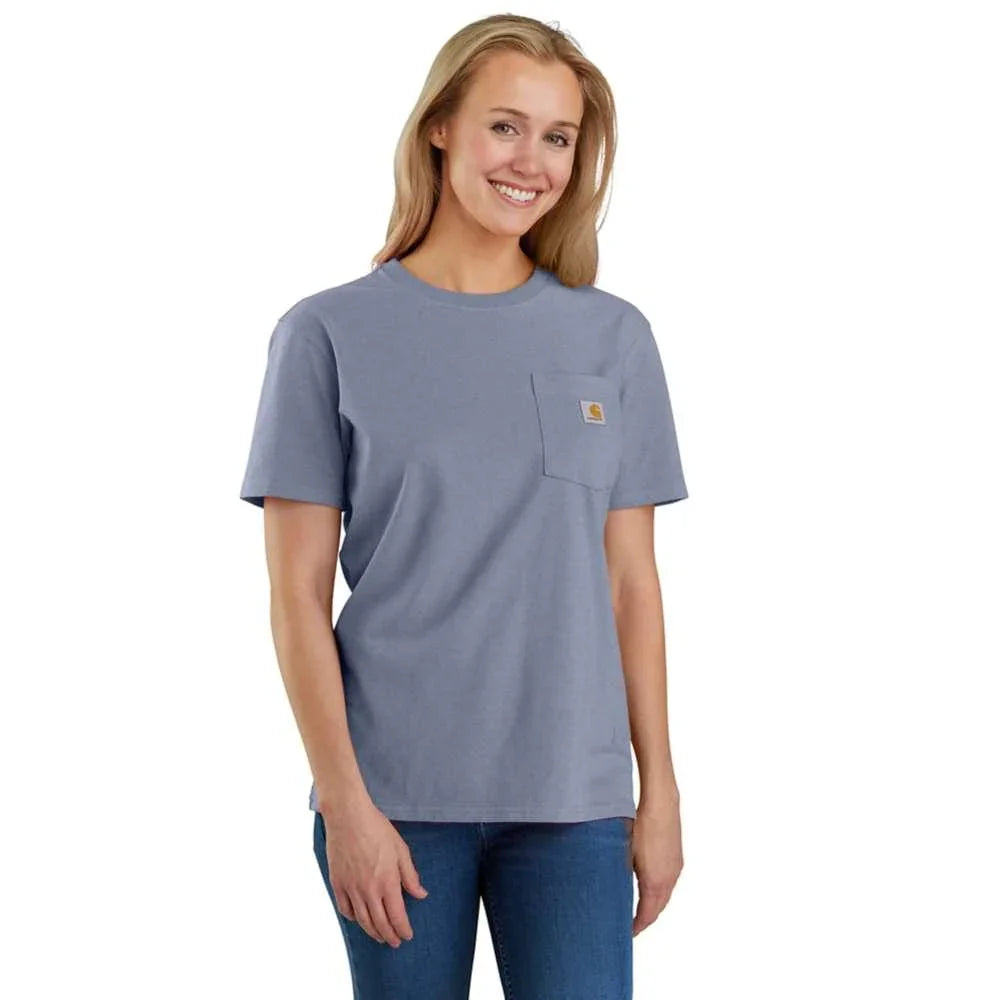 Carhartt 103067 Women's Loose Fit Heavyweight Short Sleeve K87 Pocket T-Shirt WISTERIA HEATHER