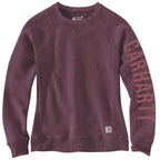 Carhartt 104410 Women's Relaxed Fit Midweight Crew Neck Logo Sweatshirt Fleece