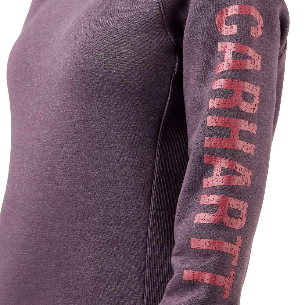 Carhartt 104410 Women's Relaxed Fit Midweight Crew Neck Logo Sweatshirt Fleece