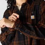 Carharrt 107136 Women's Tncl Srs LseFit Twll Plaid Shrt