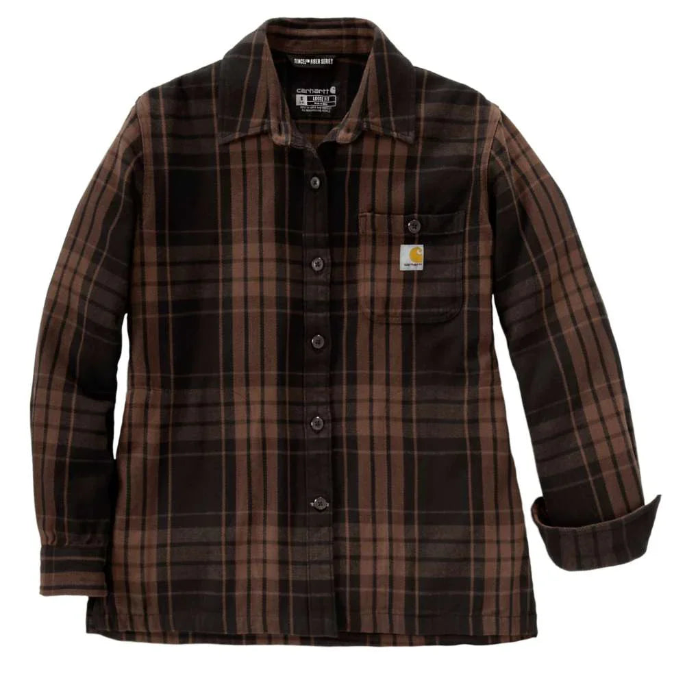 Carharrt 107136 Women's Tncl Srs LseFit Twll Plaid Shrt