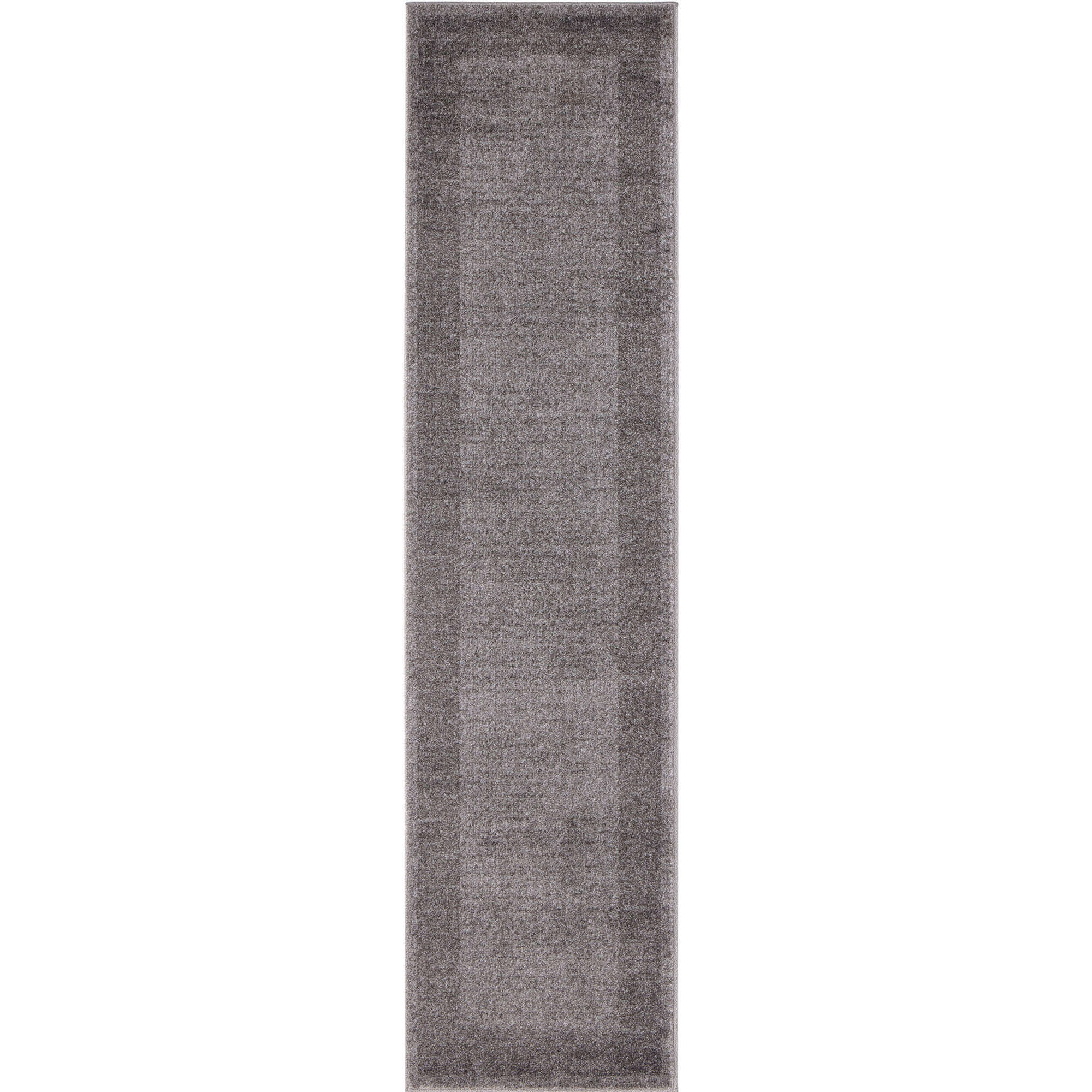 Modern Grey Geometric Border Rug 60X240 cm