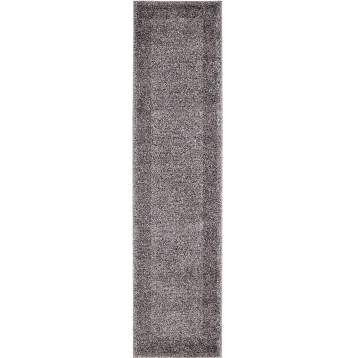 Modern Grey Geometric Border Rug 60X240 cm
