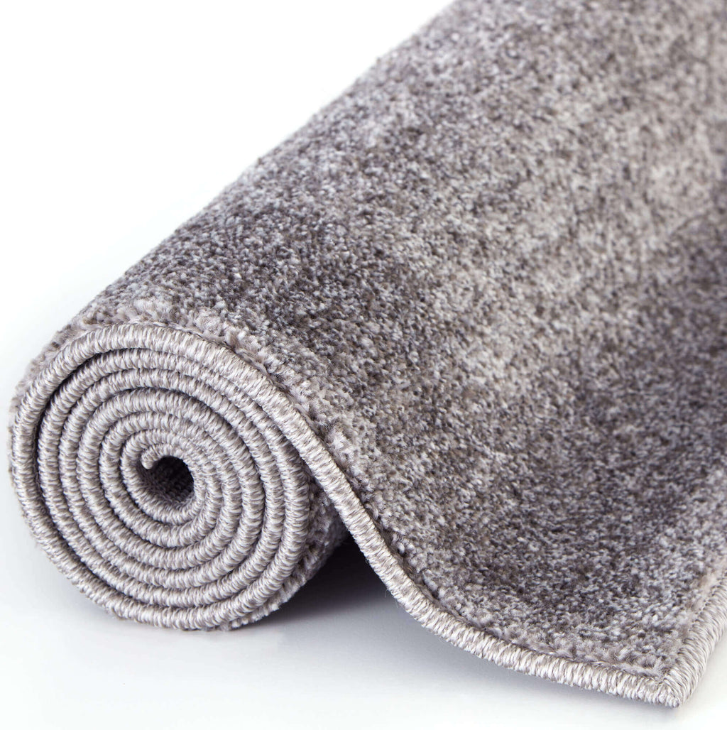 Modern Grey Geometric Border Rug