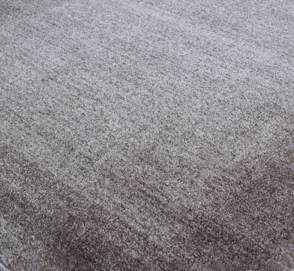 Modern Grey Geometric Border Rug