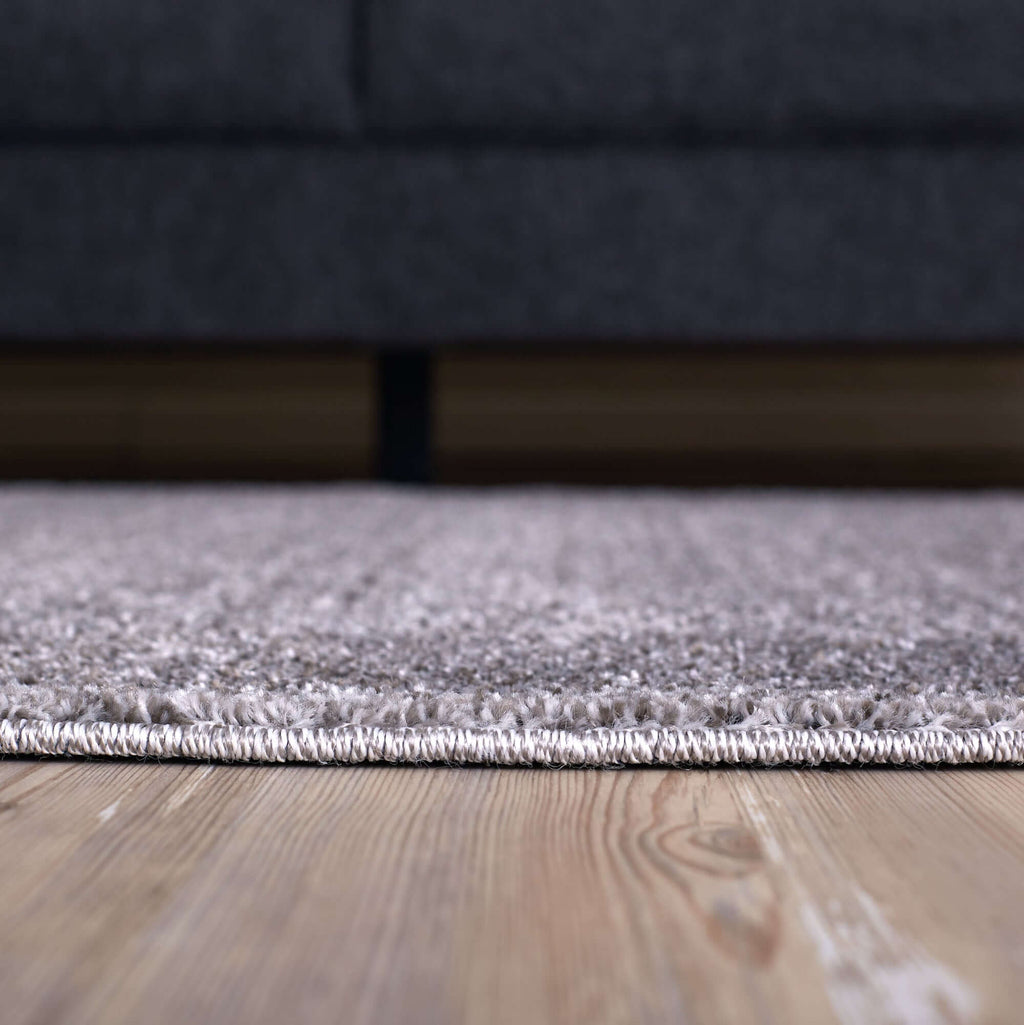 Modern Grey Geometric Border Rug