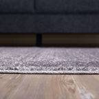 Modern Grey Geometric Border Rug