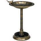 72cm Tall Bird Bath with Bird Decoration for Garden, Bronze Tone