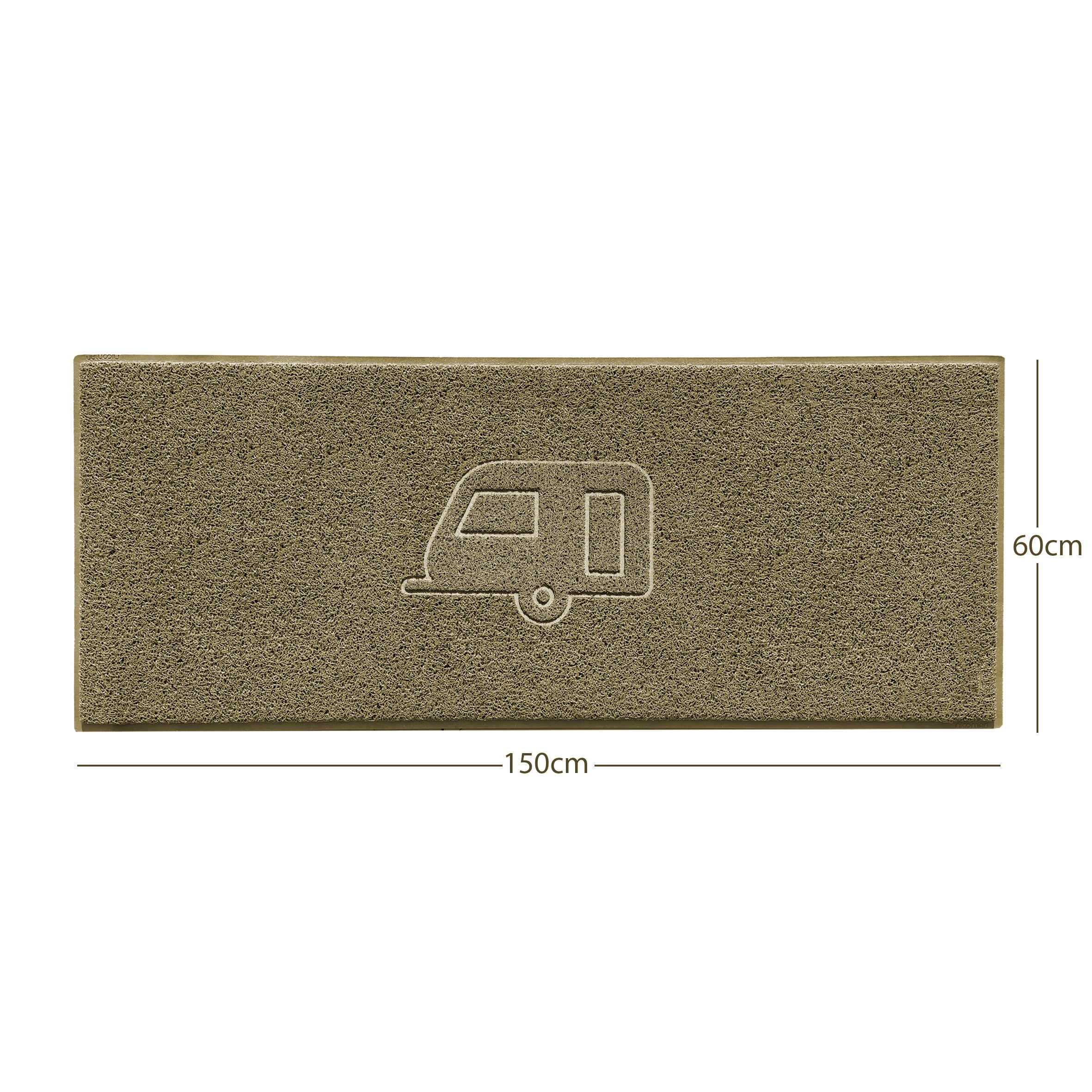 Caravan Embossed Spaghetti Doormat Beige 150cm x 60cm Yes (Suitable for Indoors)