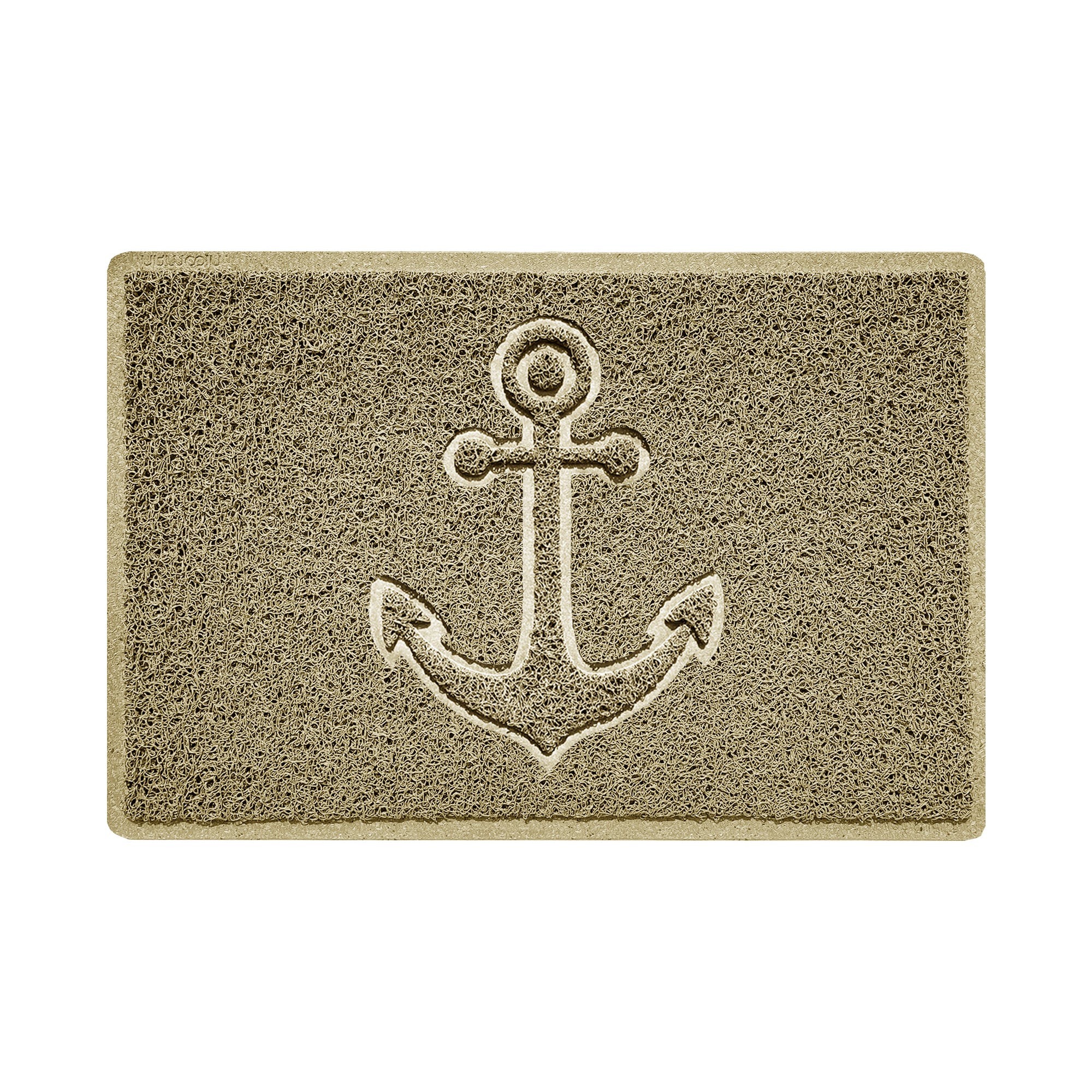 "Anchors Away" Grey Spaghetti Door Mat Beige 60cm x 40cm Yes (Suitable for Indoors)