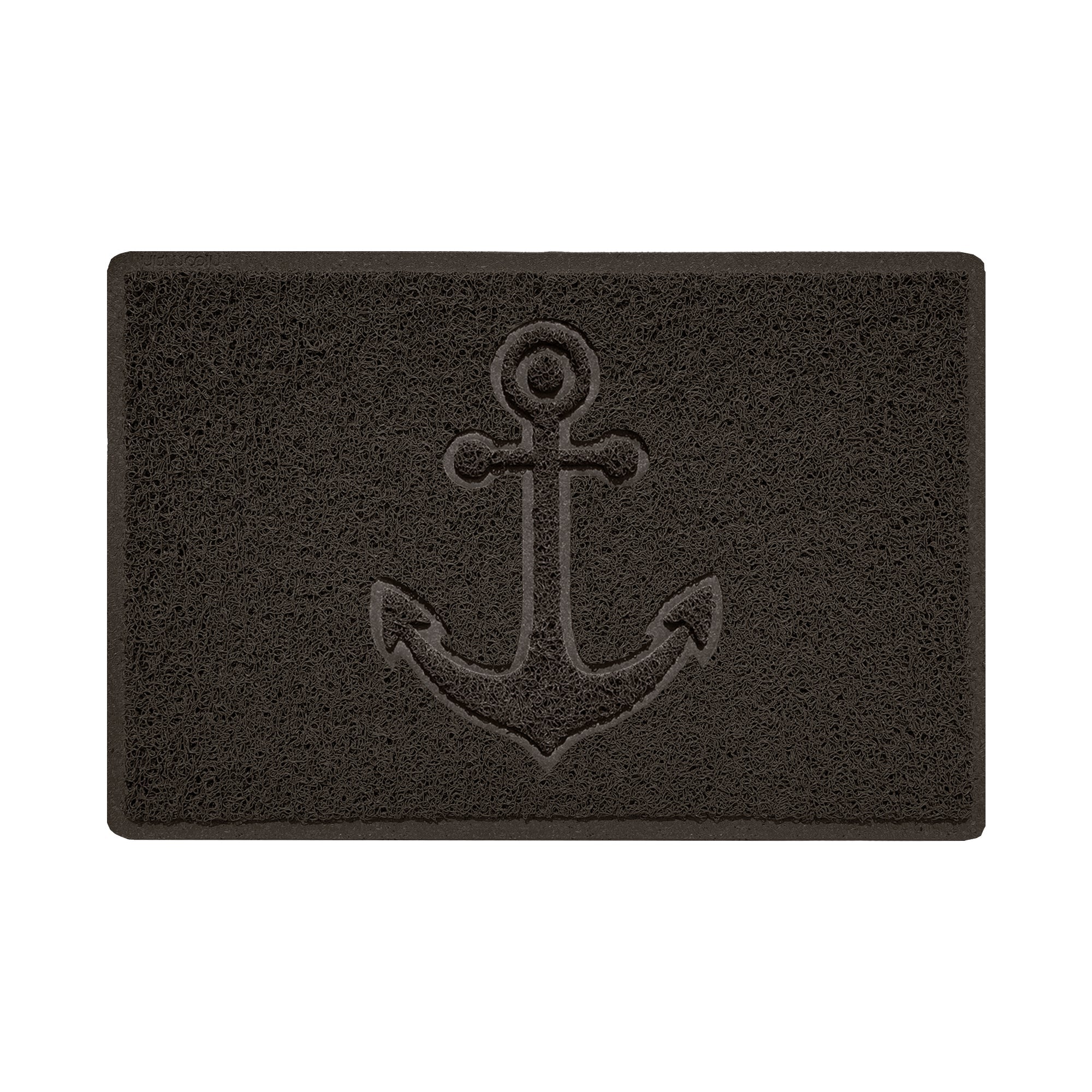 "Anchors Away" Grey Spaghetti Door Mat Brown