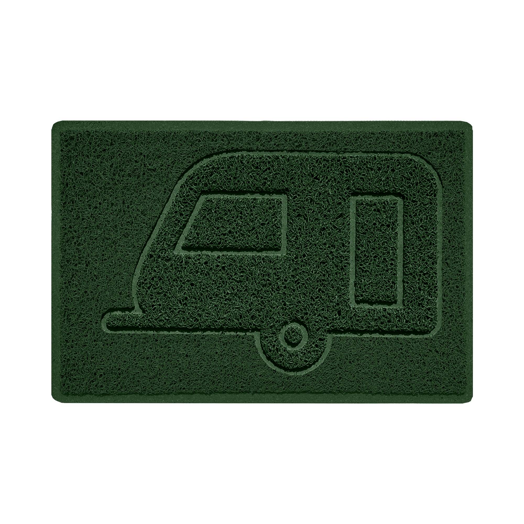 Caravan Embossed Spaghetti Doormat Green 60cm x 40cm Yes (Suitable for Indoors)