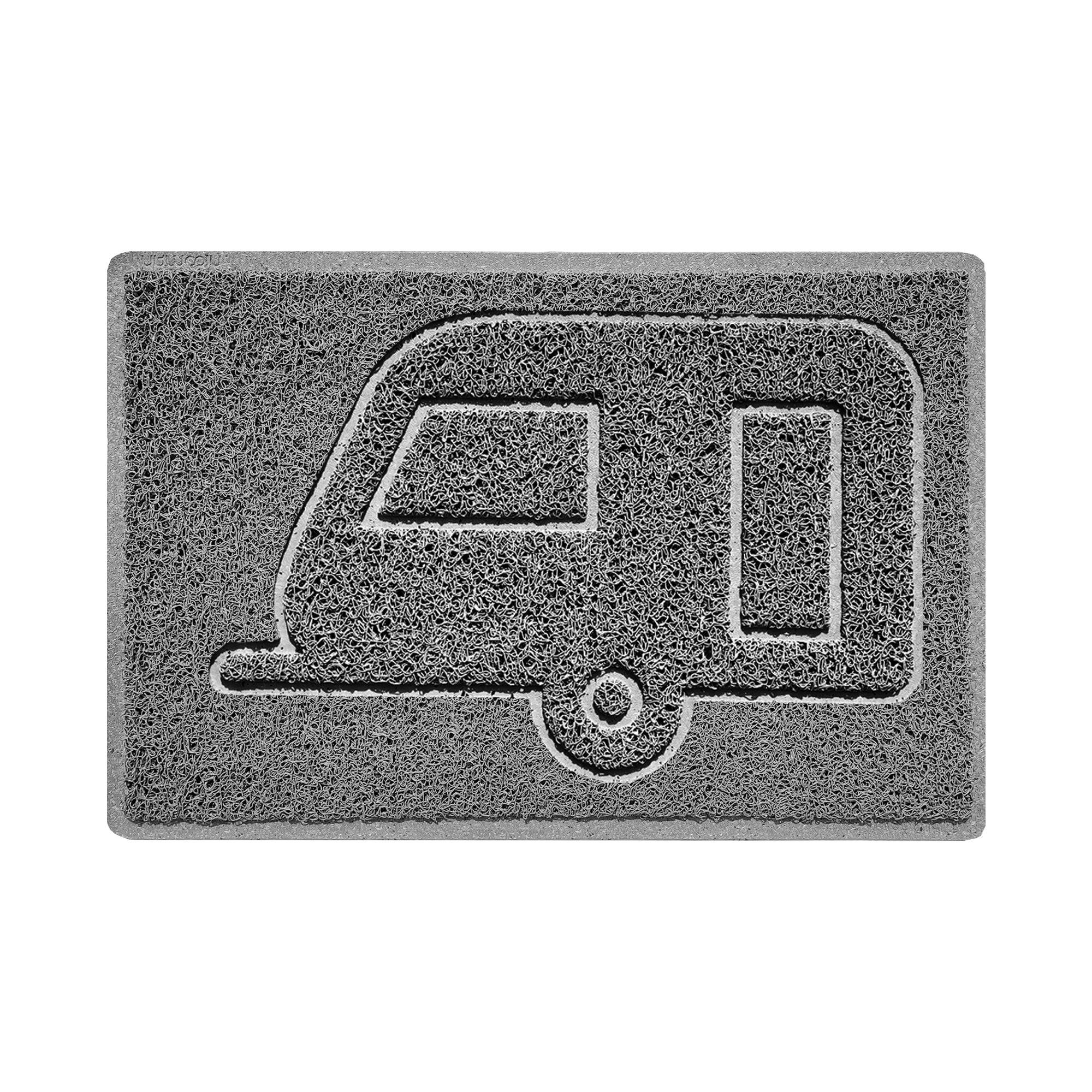 Caravan Embossed Spaghetti Doormat Grey 60cm x 40cm