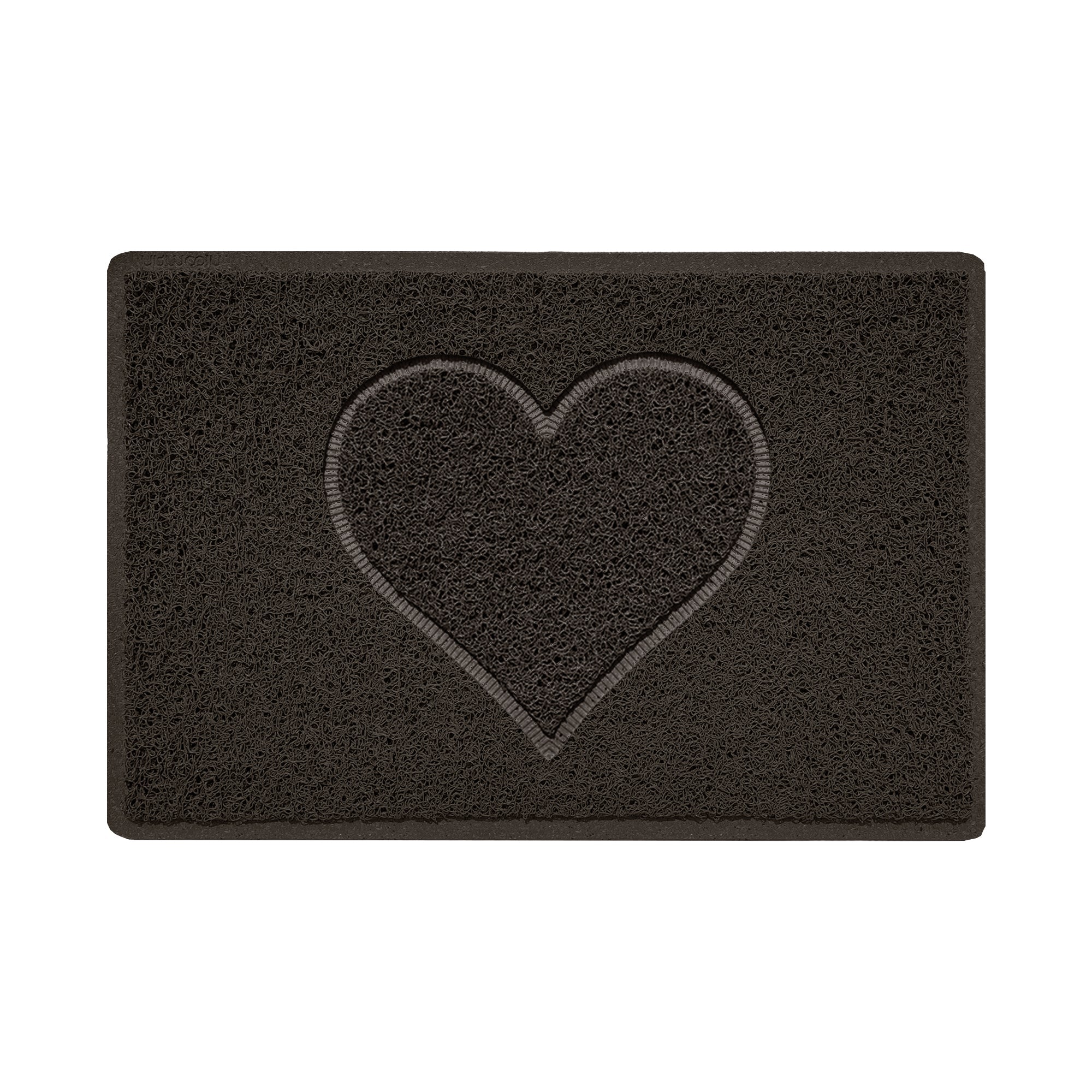 Embossed Spaghetti Outdoor Doormat - Brown 60cm x 40cm Heart