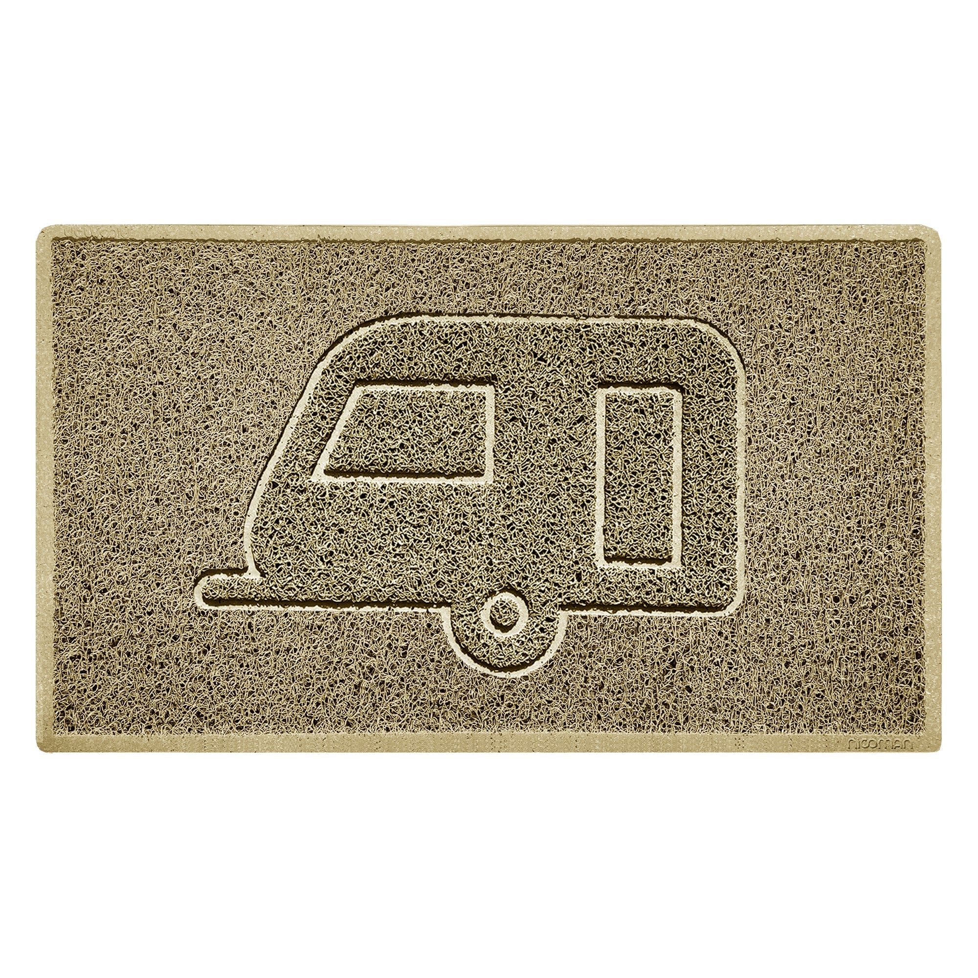 Caravan Embossed Spaghetti Doormat Beige 75cm x 44cm Yes (Suitable for Indoors)