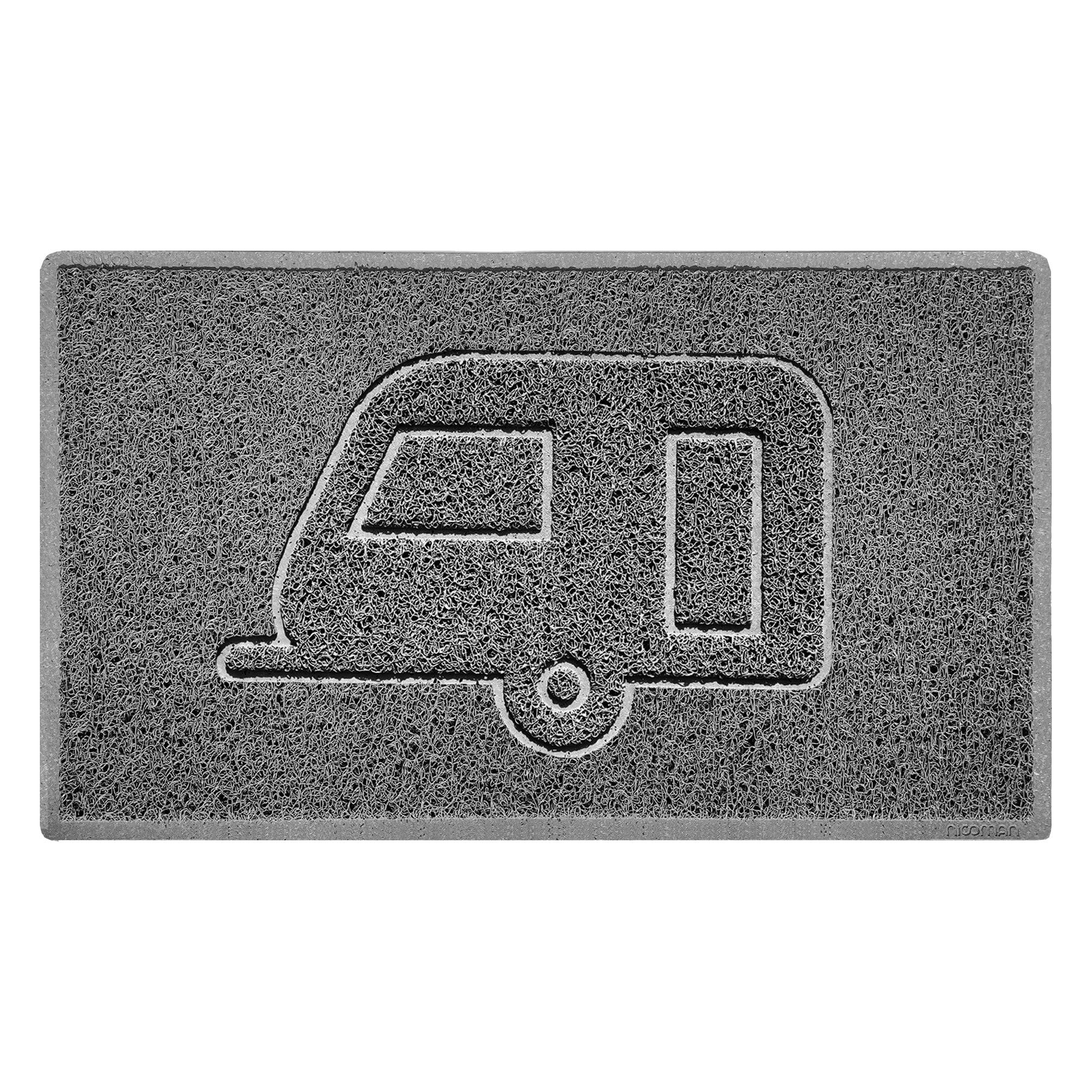 Caravan Embossed Spaghetti Doormat Grey 75cm x 44cm