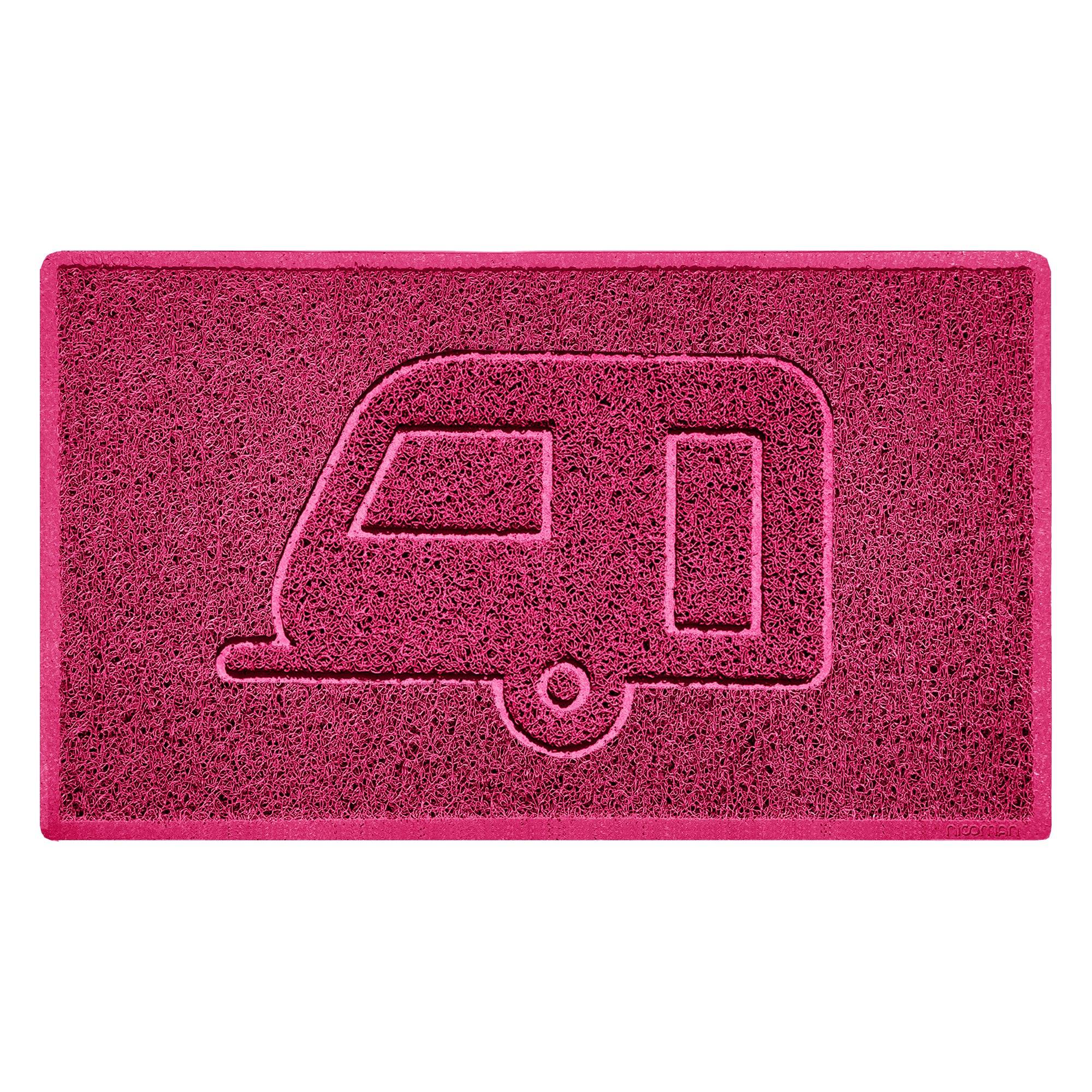 Caravan Embossed Spaghetti Doormat Pink 75cm x 44cm Yes (Suitable for Indoors)