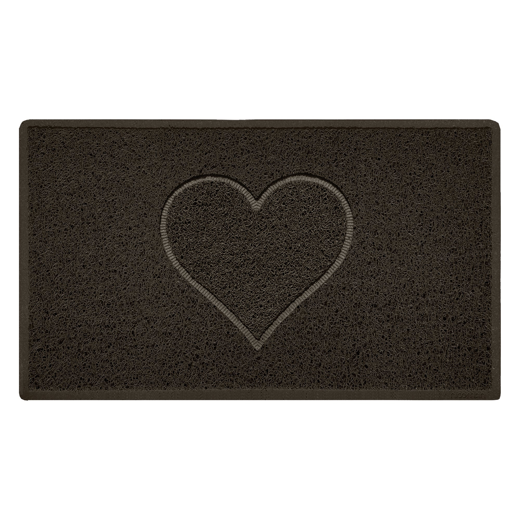 Embossed Spaghetti Outdoor Doormat - Brown 75cm x 44cm Heart