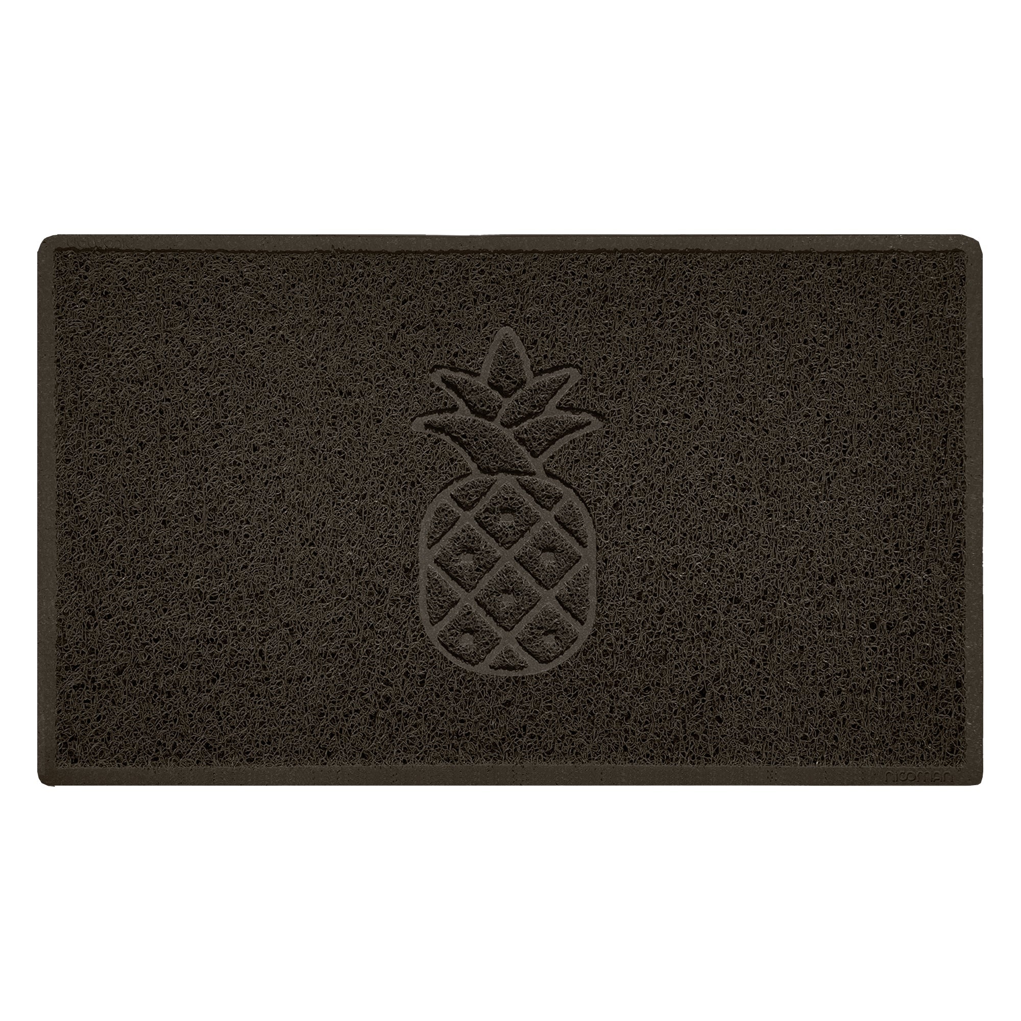 Embossed Spaghetti Outdoor Doormat - Brown 75cm x 44cm Pineapple