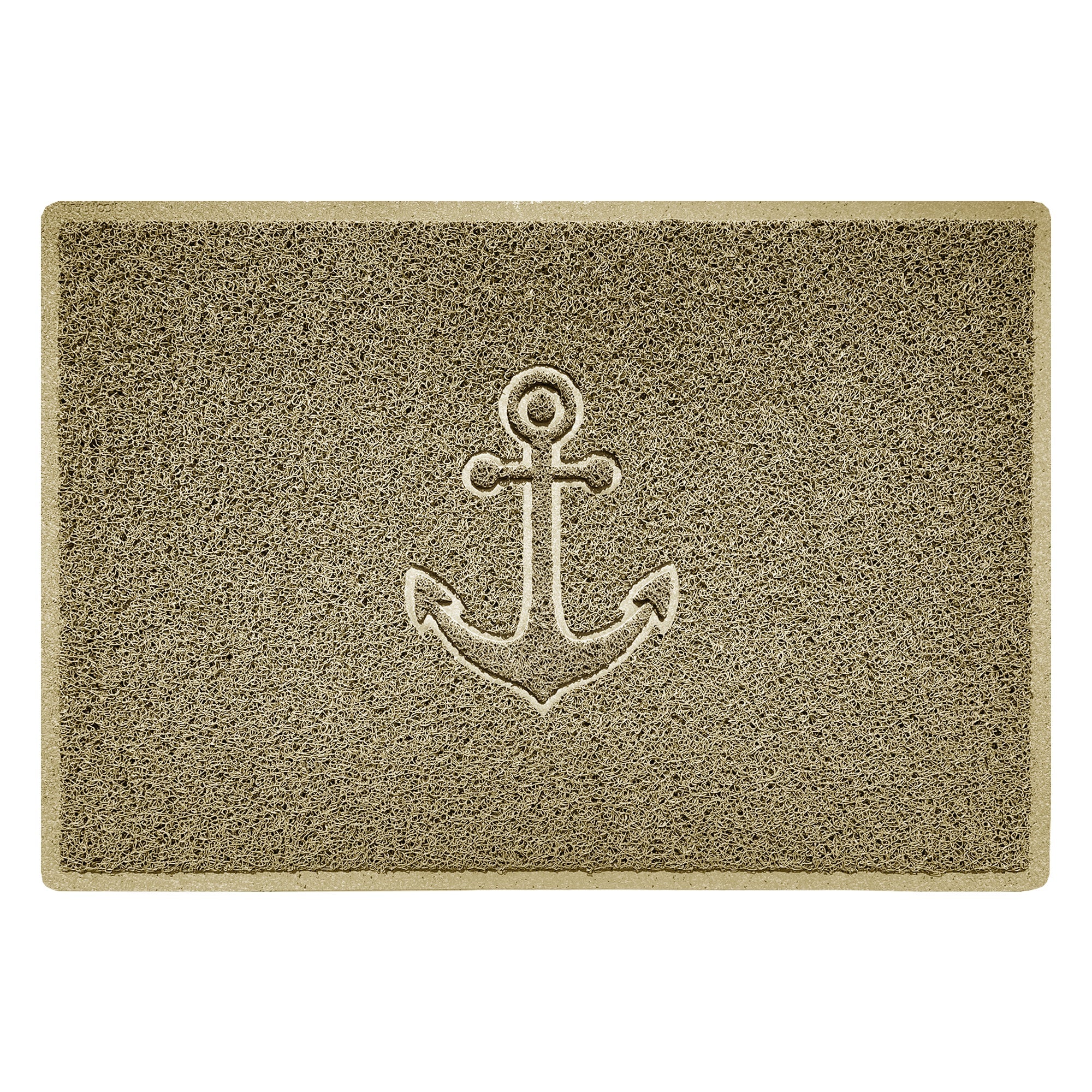 "Anchors Away" Grey Spaghetti Door Mat Beige 90cm x 60cm Yes (Suitable for Indoors)