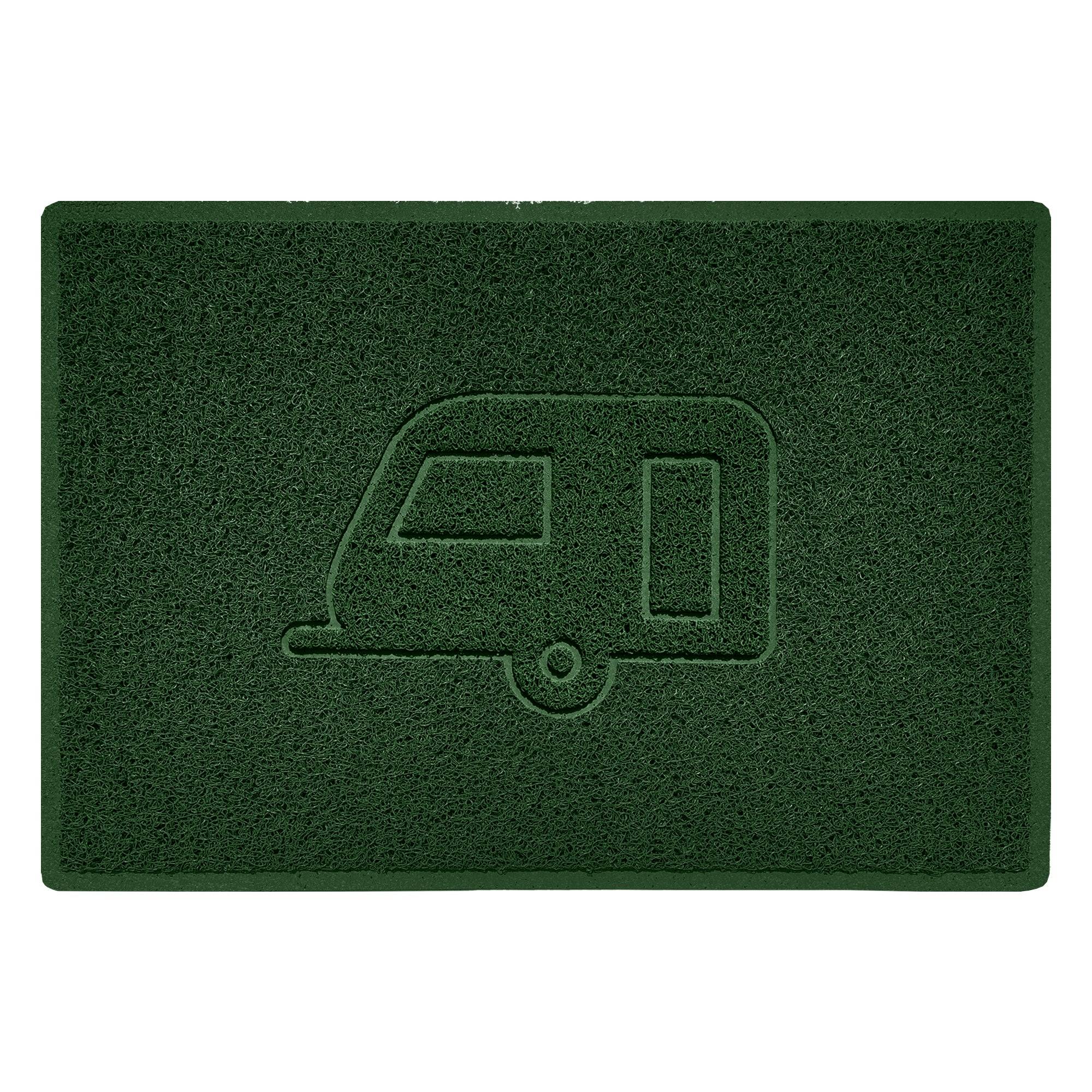 Caravan Embossed Spaghetti Doormat Green 90cm x 60cm Yes (Suitable for Indoors)