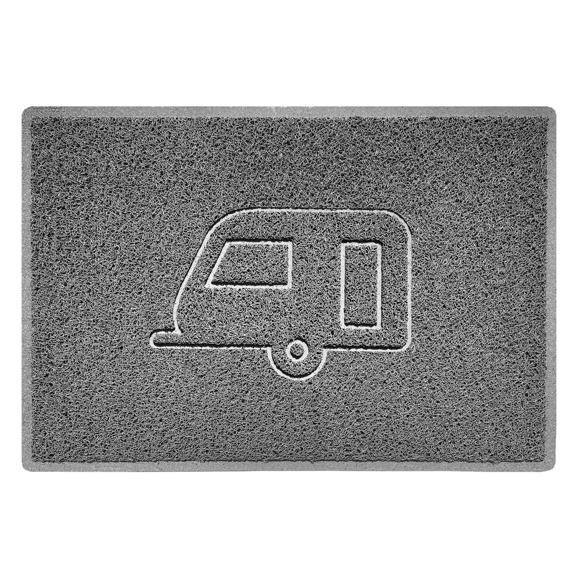 Caravan Embossed Spaghetti Doormat Grey 90cm x 60cm