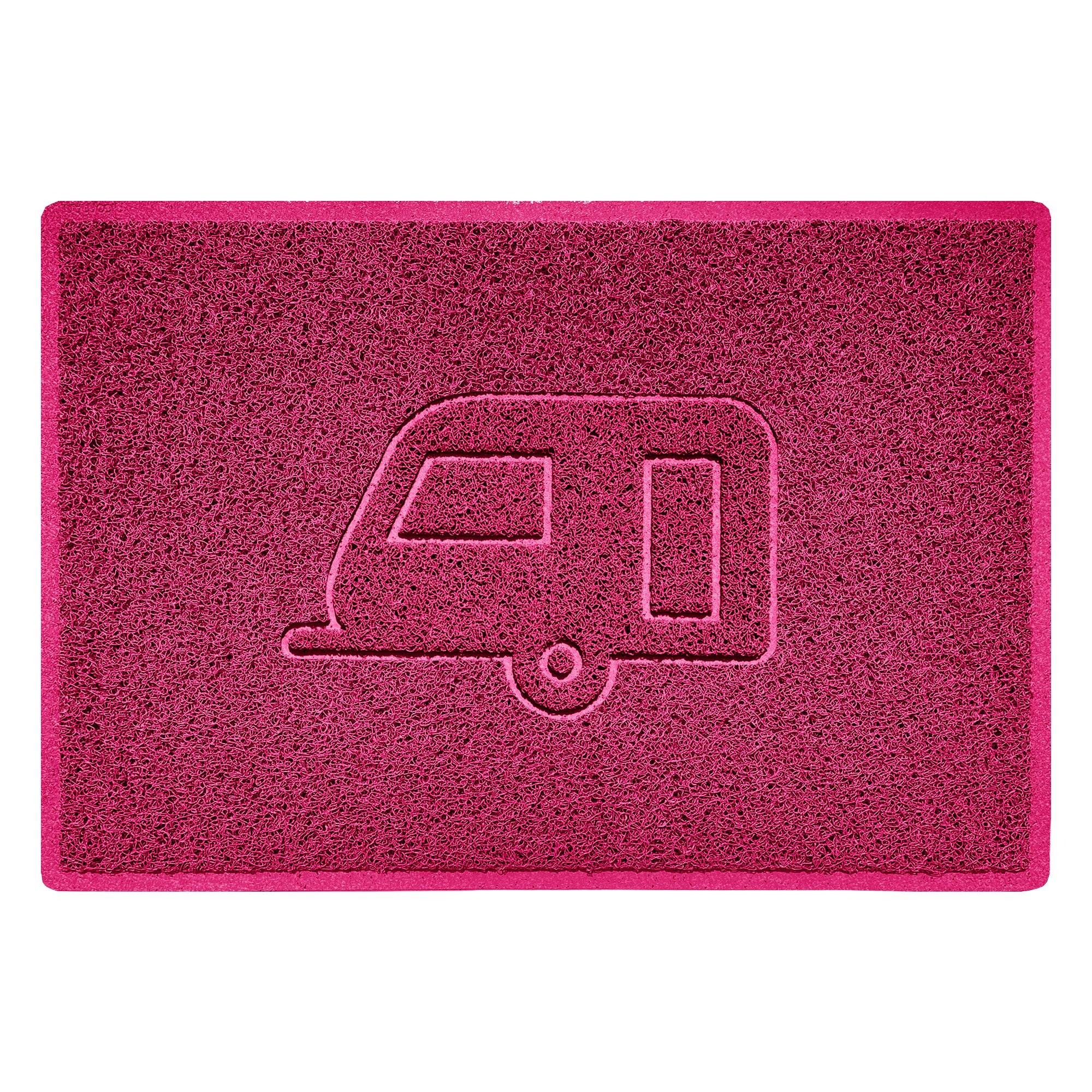 Caravan Embossed Spaghetti Doormat Pink 90cm x 60cm Yes (Suitable for Indoors)