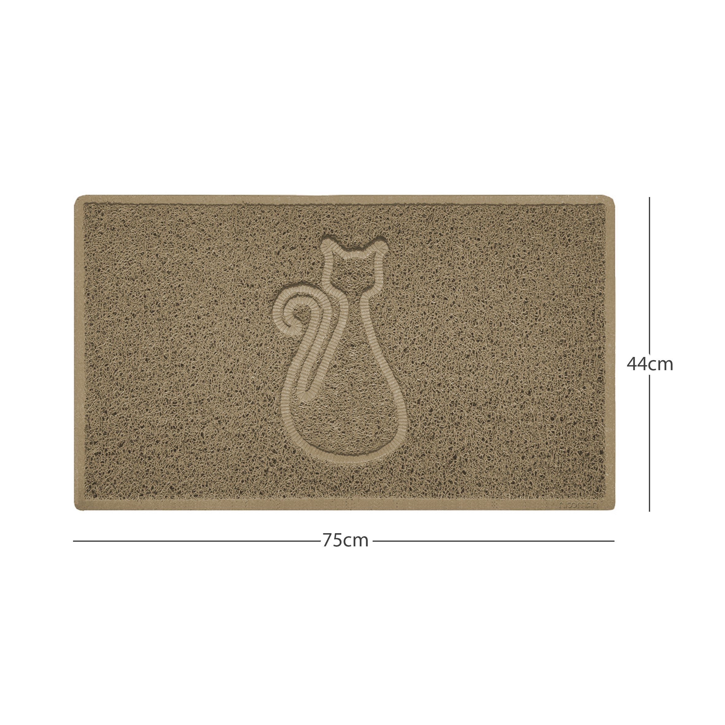 Cat Embossed Spaghetti Doormat Beige 75cm x 44cm Yes (Suitable for Indoors)