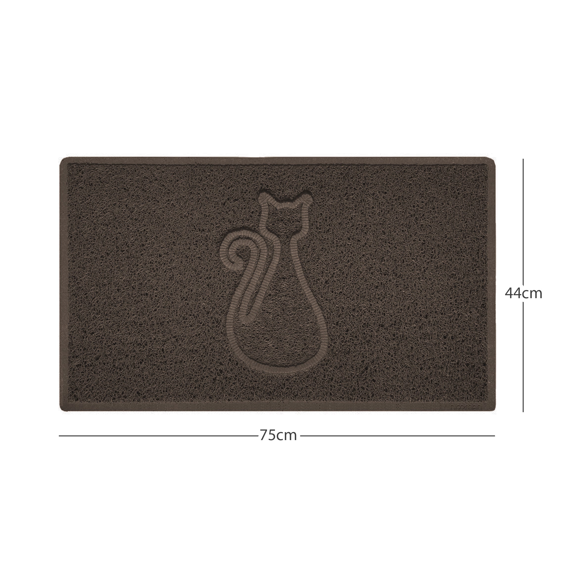 Cat Embossed Spaghetti Doormat Brown 75cm x 44cm