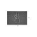 Cat Embossed Spaghetti Doormat Grey 60cm x 40cm