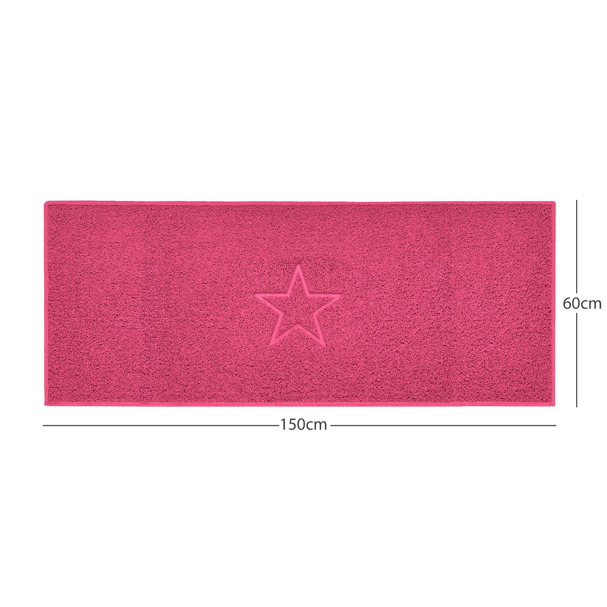 "Star" Embossed Loofah Textured Spaghetti Doormat Pink 150cm x 60cm Yes (Suitable for Indoors)