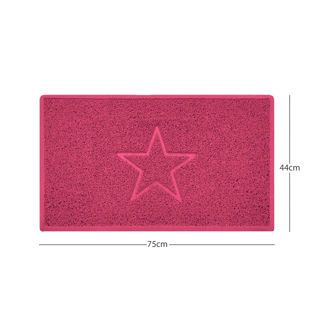 "Star" Embossed Loofah Textured Spaghetti Doormat Pink 75cm x 44cm Yes (Suitable for Indoors)