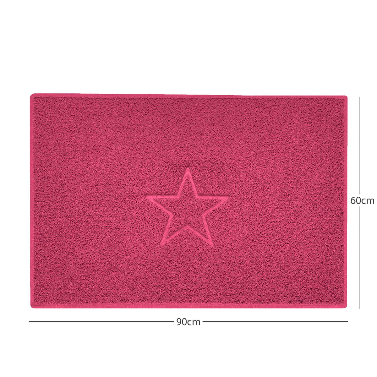 "Star" Embossed Loofah Textured Spaghetti Doormat Pink 90cm x 60cm Yes (Suitable for Indoors)
