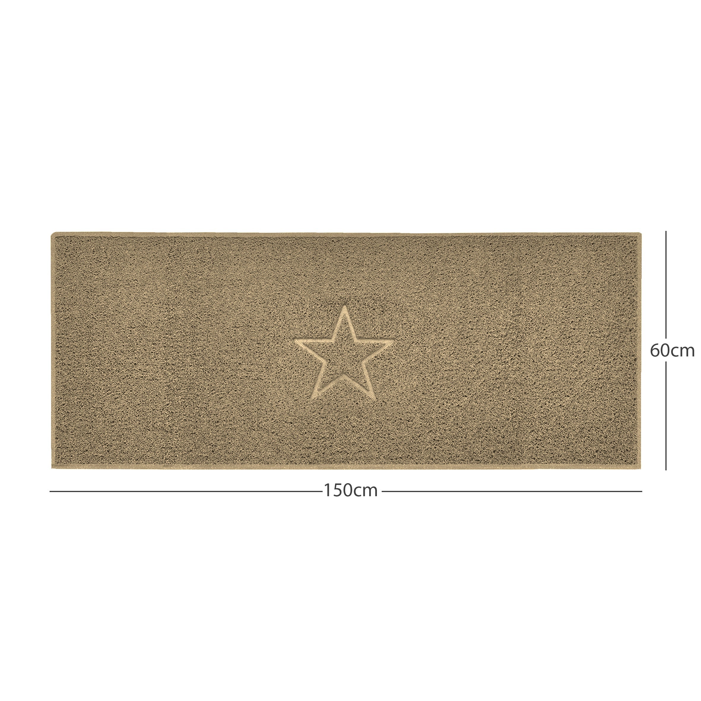 "Star" Embossed Loofah Textured Spaghetti Doormat Beige 150cm x 60cm Yes (Suitable for Indoors)