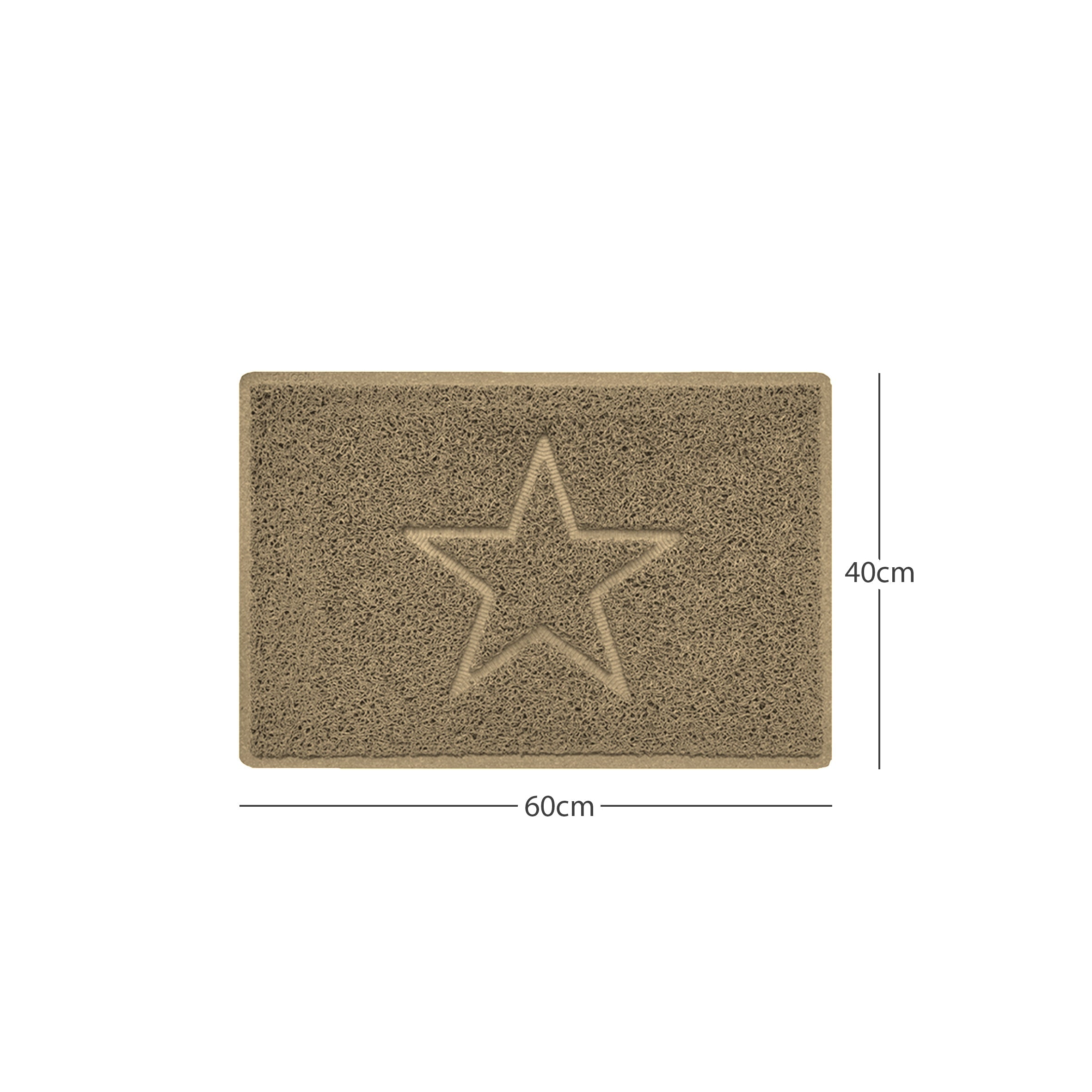 "Star" Embossed Loofah Textured Spaghetti Doormat Beige 60cm x 40cm Yes (Suitable for Indoors)
