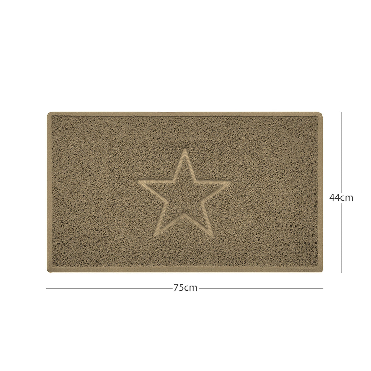 "Star" Embossed Loofah Textured Spaghetti Doormat Beige 75cm x 44cm Yes (Suitable for Indoors)