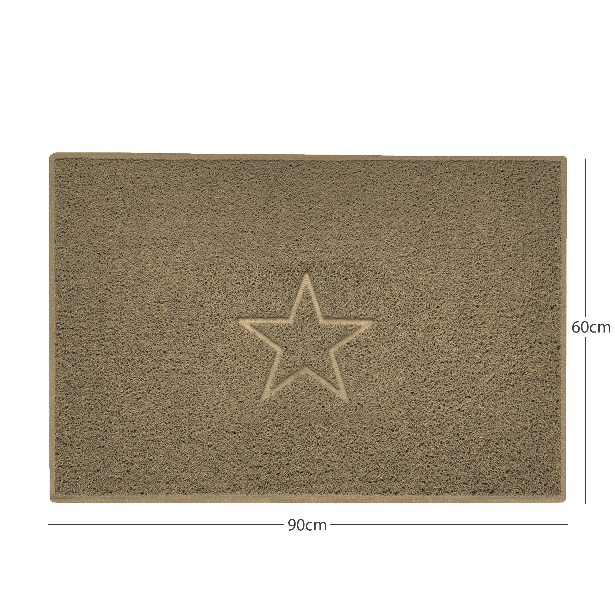 "Star" Embossed Loofah Textured Spaghetti Doormat Beige 90cm x 60cm Yes (Suitable for Indoors)