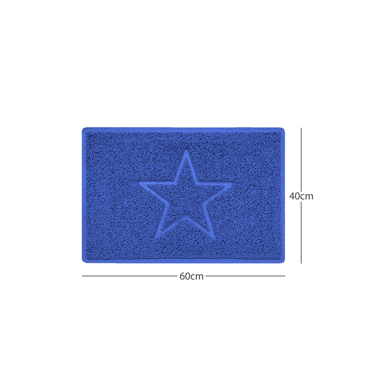 "Star" Embossed Loofah Textured Spaghetti Doormat Blue 60cm x 40cm Yes (Suitable for Indoors)