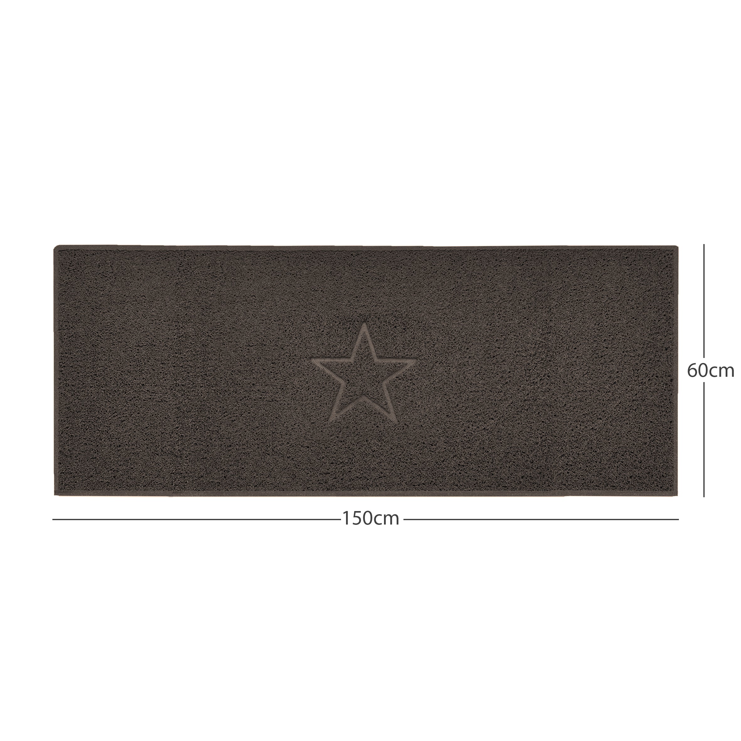 "Star" Embossed Loofah Textured Spaghetti Doormat Brown 150cm x 60cm Yes (Suitable for Indoors)