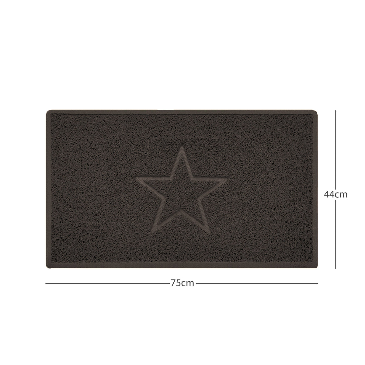 "Star" Embossed Loofah Textured Spaghetti Doormat Brown 75cm x 44cm