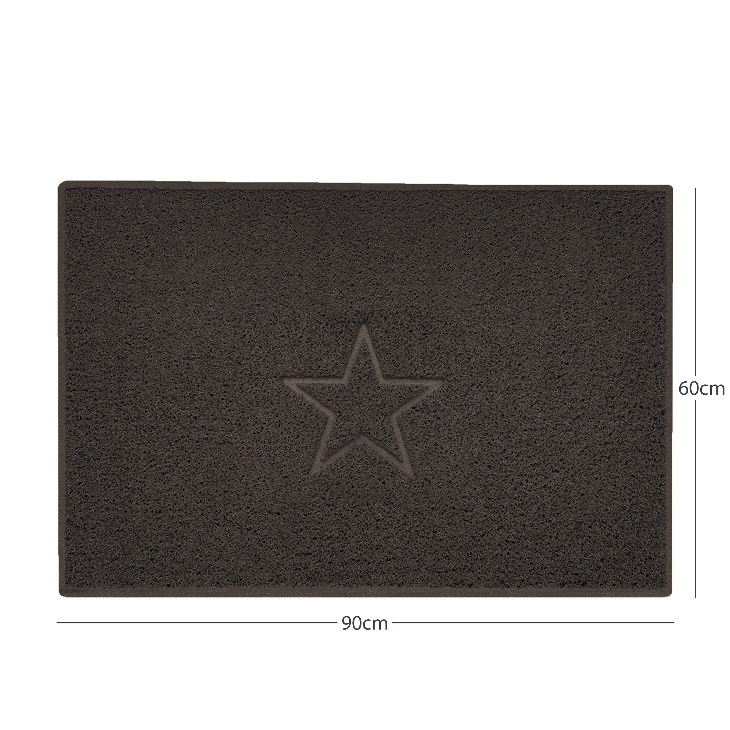 "Star" Embossed Loofah Textured Spaghetti Doormat Brown 90cm x 60cm