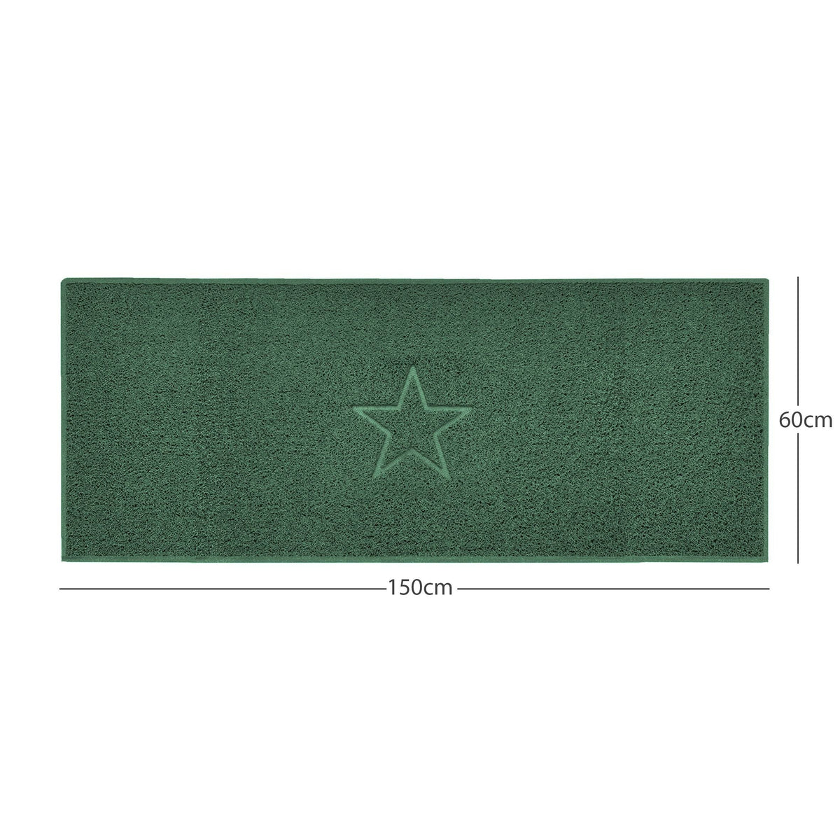 "Star" Embossed Loofah Textured Spaghetti Doormat Green 150cm x 60cm Yes (Suitable for Indoors)