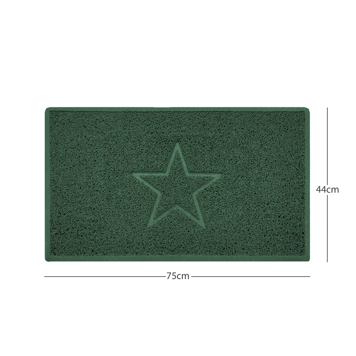 "Star" Embossed Loofah Textured Spaghetti Doormat Green 75cm x 44cm Yes (Suitable for Indoors)