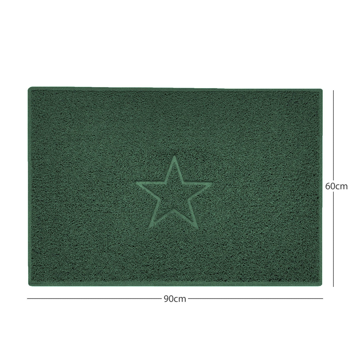 "Star" Embossed Loofah Textured Spaghetti Doormat Green 90cm x 60cm Yes (Suitable for Indoors)