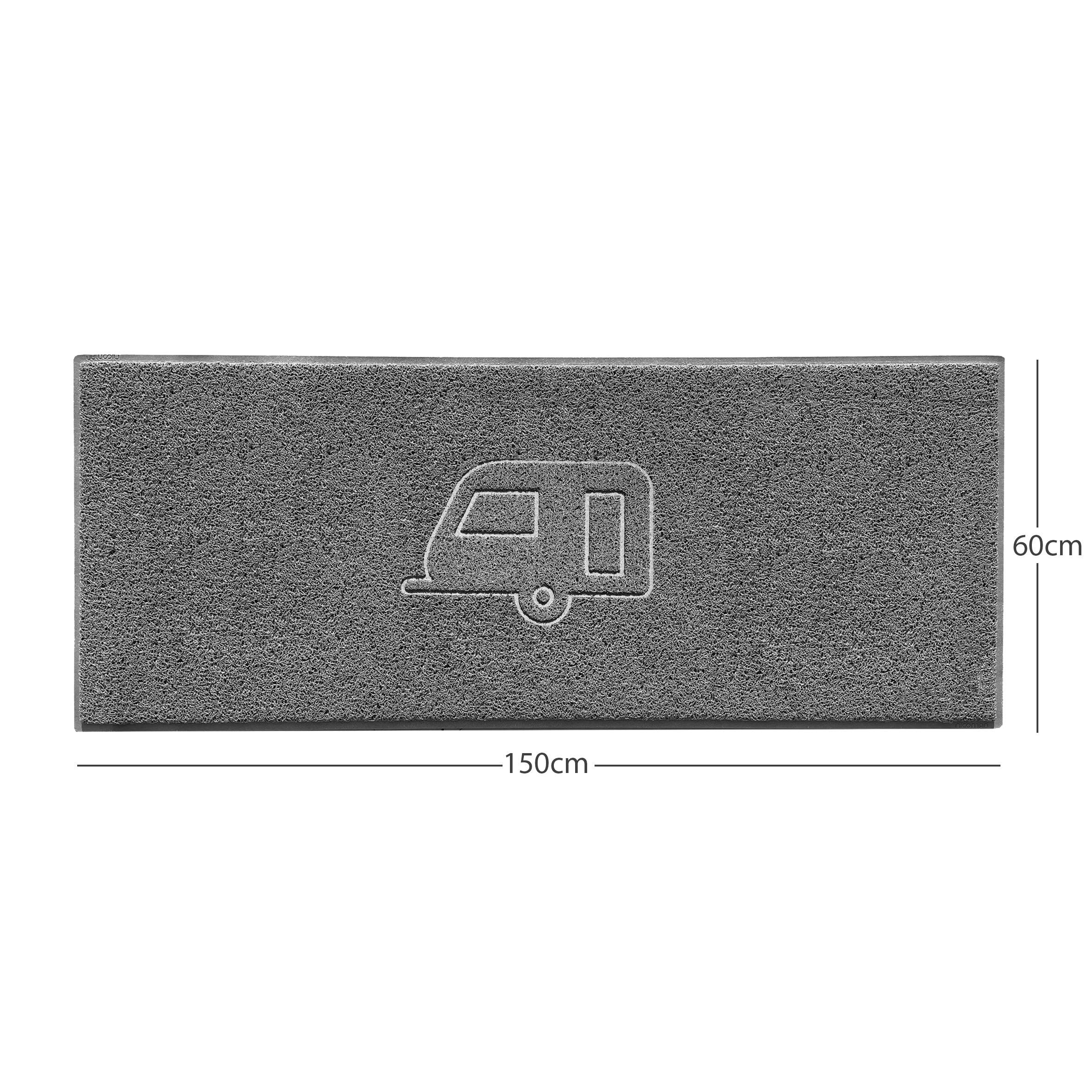 Caravan Embossed Spaghetti Doormat Grey 150cm x 60cm