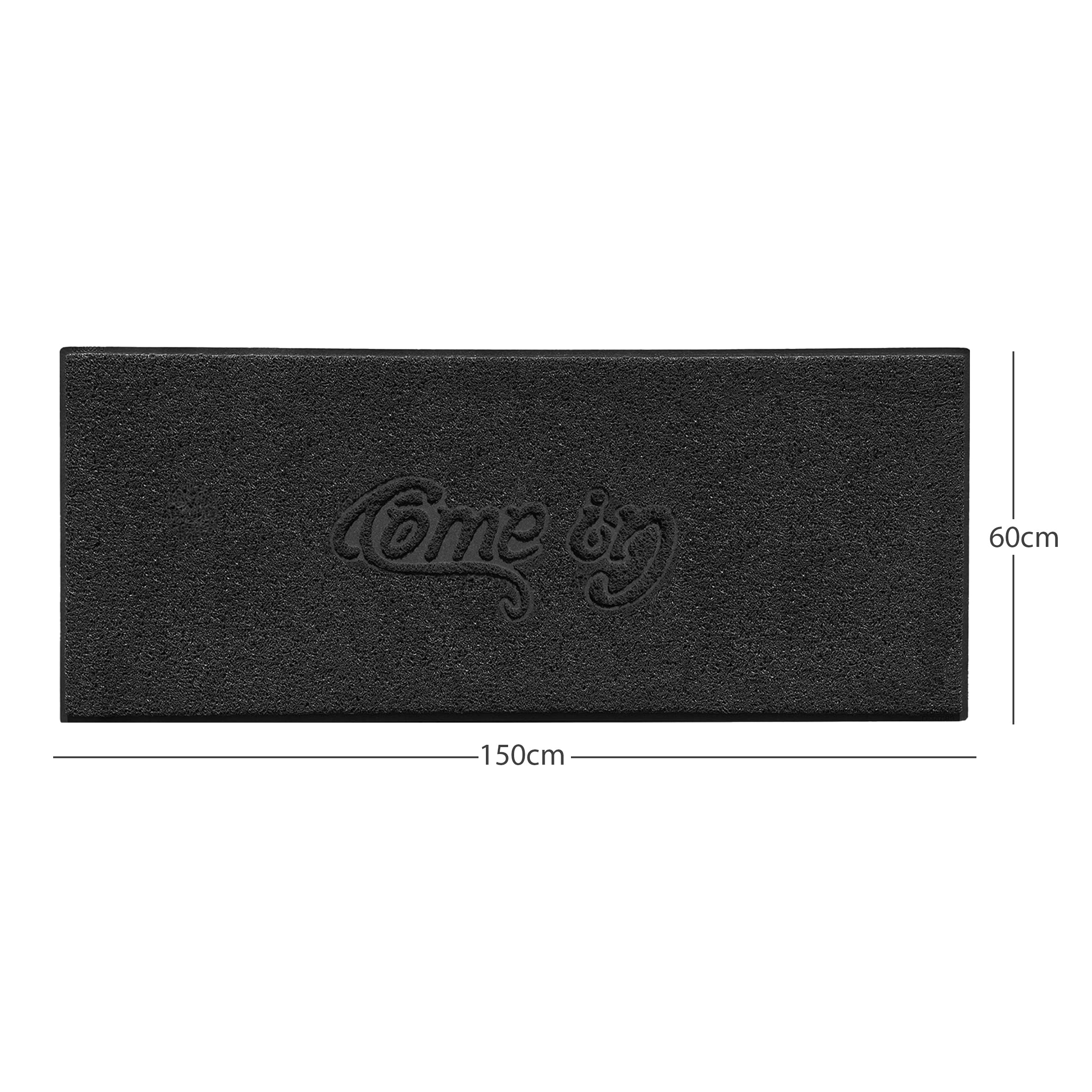 Come In Embossed Spaghetti Doormat 150cm x 60cm Black Yes (Suitable for Indoors)