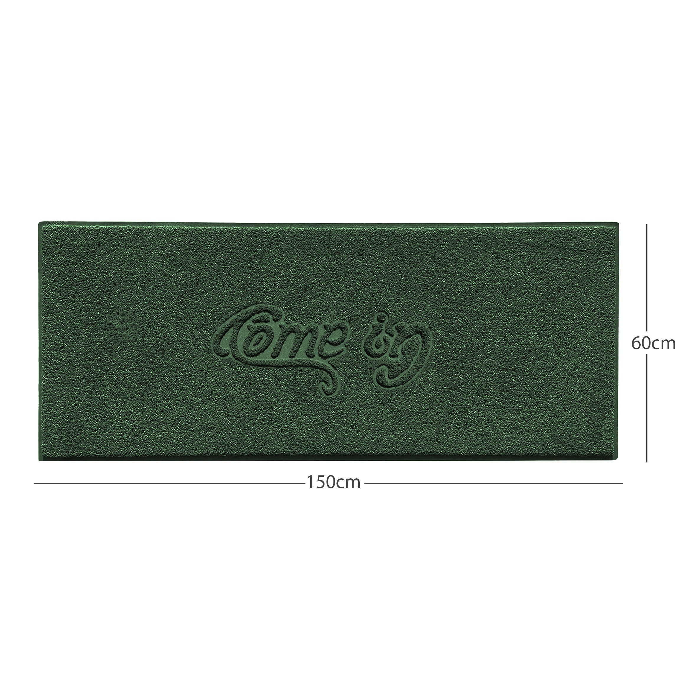 Come In Embossed Spaghetti Doormat 150cm x 60cm Green Yes (Suitable for Indoors)